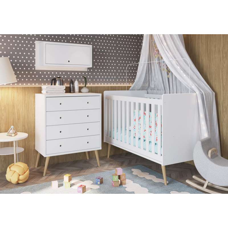 Nicho com porta para quarto Branco Completa Móveis - Branco