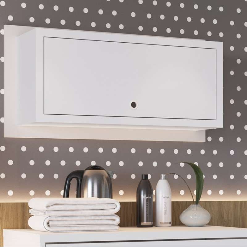 Nicho com porta para quarto Branco Completa Móveis - Branco