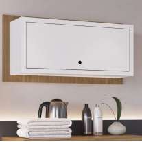Nicho com porta para quarto Itapua e Branco Completa Móveis Nicho com porta para quarto Itapua e Branco Completa Móveis