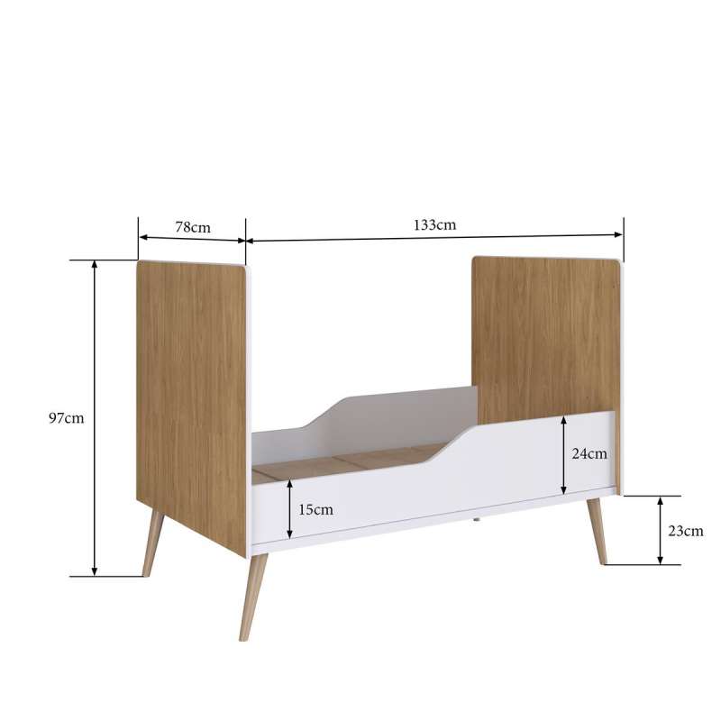 Berço Retrô Mini Cama Pés Palito Itapua e Branco Completa Móveis - Itapua/Branco