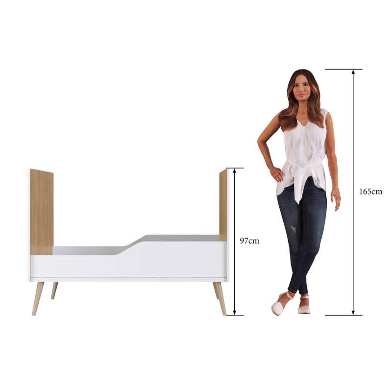 Berço Retrô Mini Cama Pés Palito Itapua e Branco Completa Móveis - Itapua/Branco