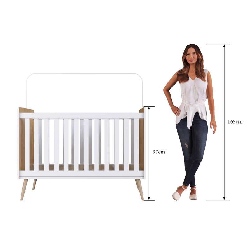 Berço Retrô Mini Cama Pés Palito Itapua e Branco Completa Móveis - Itapua/Branco