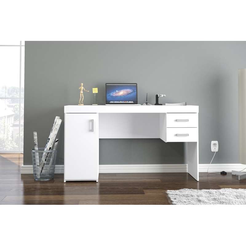 Mesa com Gaveta Miranda Branca Politorno - Branco