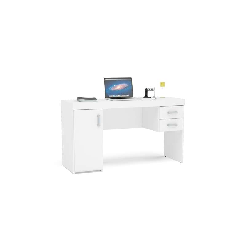 Mesa com Gaveta Miranda Branca Politorno - Branco