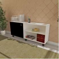 Balcão para escritório Dakar Branco e Preto