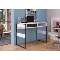 Mesa Home Office Sydney 100cm Branca e Preta Mesa Home Office Sydney 100cm Branca e Preta