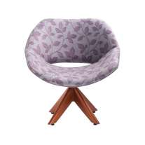 Poltrona Giratória Luna Estampada Cinza Compezano