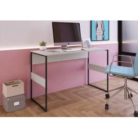 Mesa Home Office Madrid 120cm Bege - Metallic Suede Bege