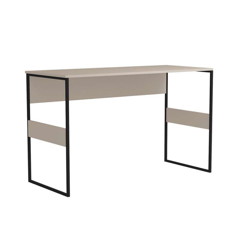 Mesa Home Office Madrid 120cm Bege - Metallic Suede Bege