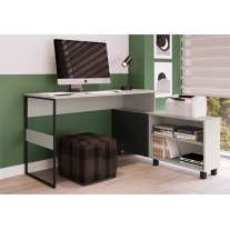 Escrivaninha em L com Balcão Vegas Bege