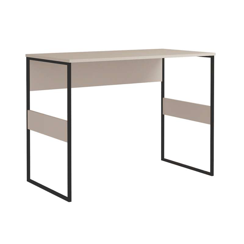 Mesa Home Office Madrid 100cm Bege - Metallic Suede Bege