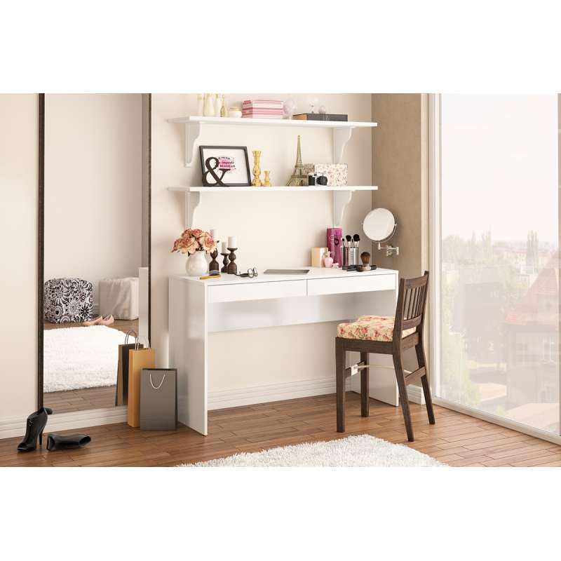 Mesa com Gaveta Lindóia Branca Politorno - Branco