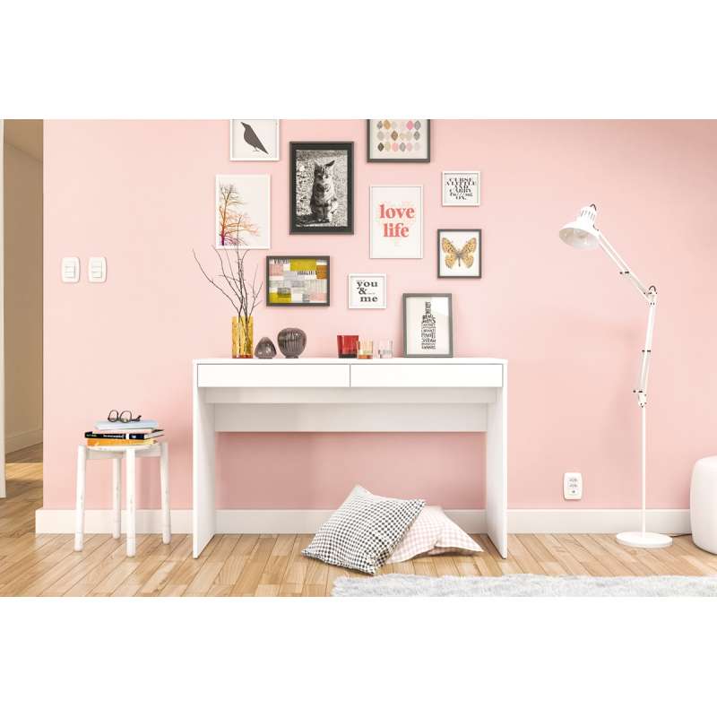 Mesa com Gaveta Lindóia Branca Politorno - Branco