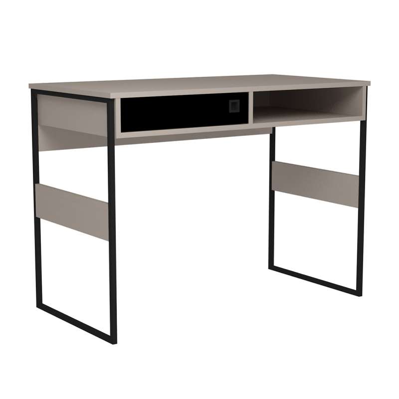 Mesa Home Office Sydney 100 cm Bege - Metallic Suede Bege