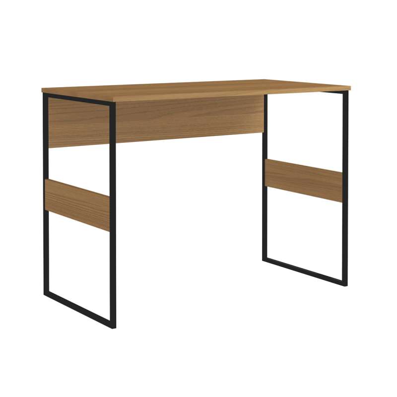 Mesa Home Office Tubular Madrid 100cm Marrom - Frassino Almendra Marrom