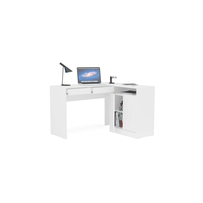Kit Escritório Portugal Branco Politorno - Branco