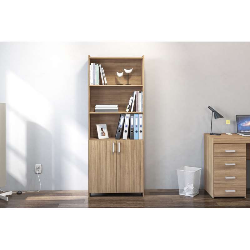 Estante com Portas Castanho Politorno - Castanho