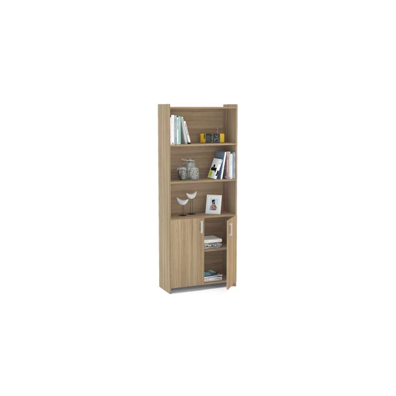 Estante com Portas Castanho Politorno - Castanho