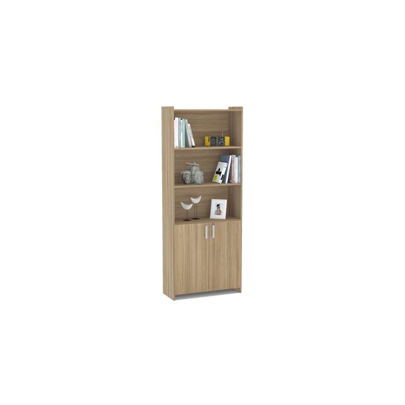 Estante com Portas Castanho Politorno - Castanho