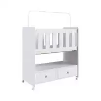 Mini Berço Branco com Gavetas e Colchão Completa Móveis Mini Berço Branco com Gavetas e Colchão Completa Móveis