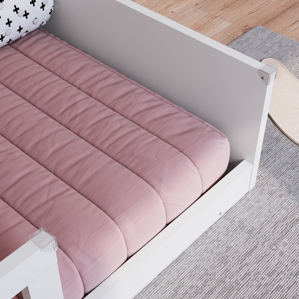 Cama Montessoriana Solteiro Affetto Branco Completa Móveis